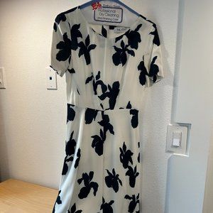 The Fold London Women's Flower Printed Midi Dress